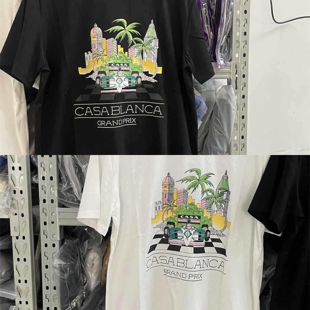 メンズTシャツサマーキャッスルカサブランカTシャツメンメンズテニスクラブベストクオリティホワイトブラックエバーシサイズカサブランカトシャツアベニダトップティーHKD230818