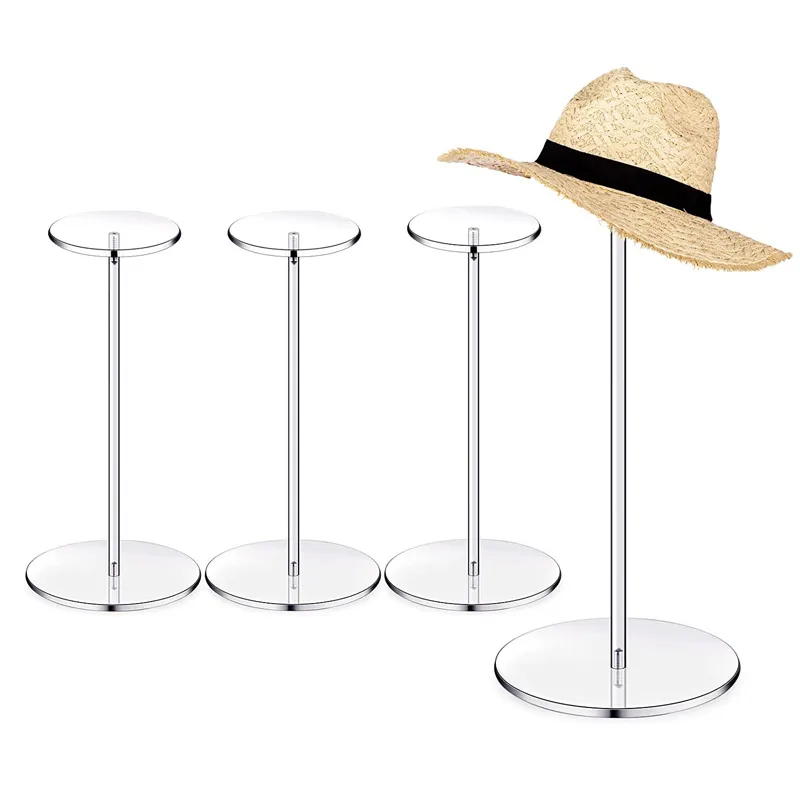 20st Acrylic Hat Stand Wig Display Rack Clear Stand Baseball Hat Rack Stand Square Round Acrylic Risers For Display Hat Smycken