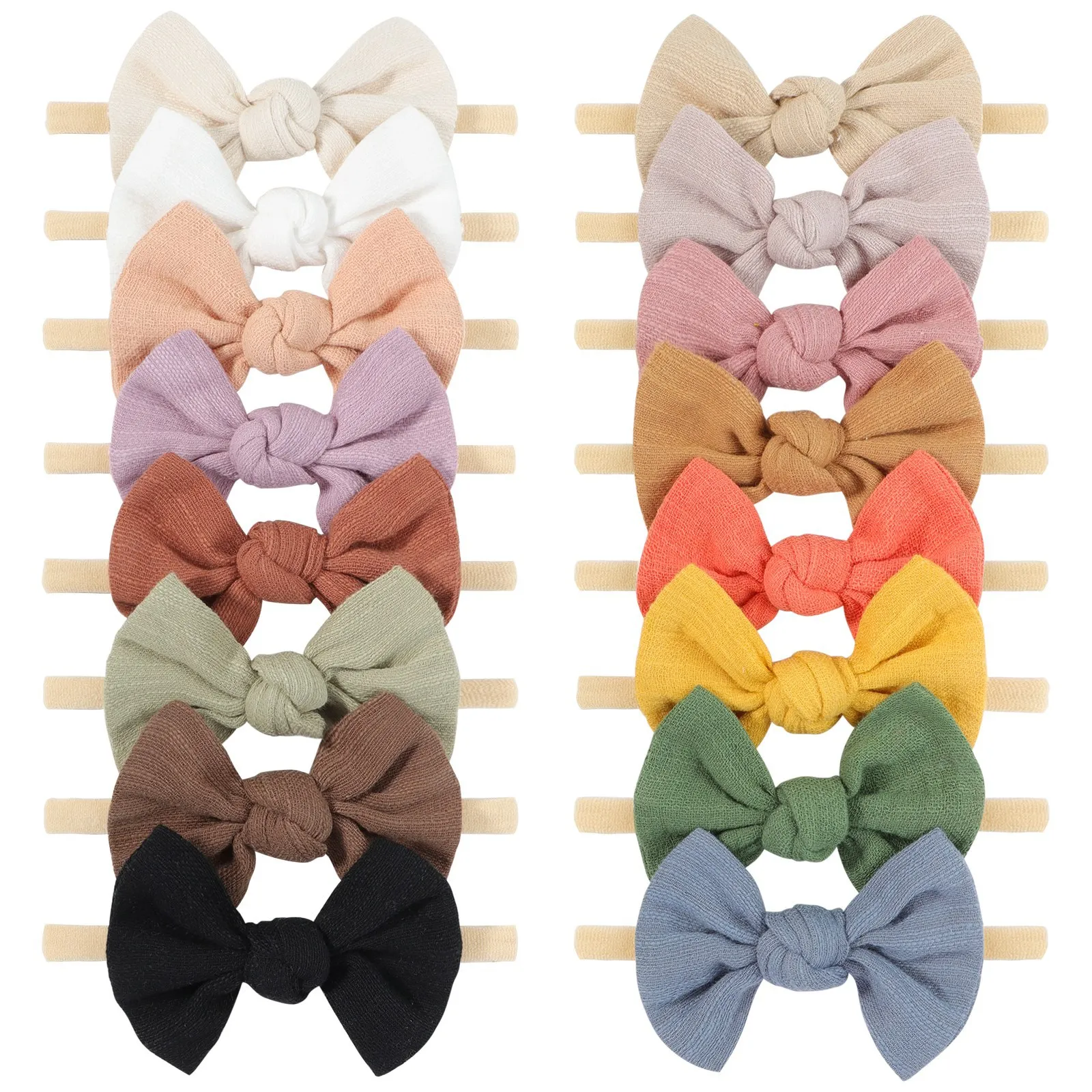 Morandi color children's butterfly headband headdress does not hurt hair baby baby nylon headband 2619