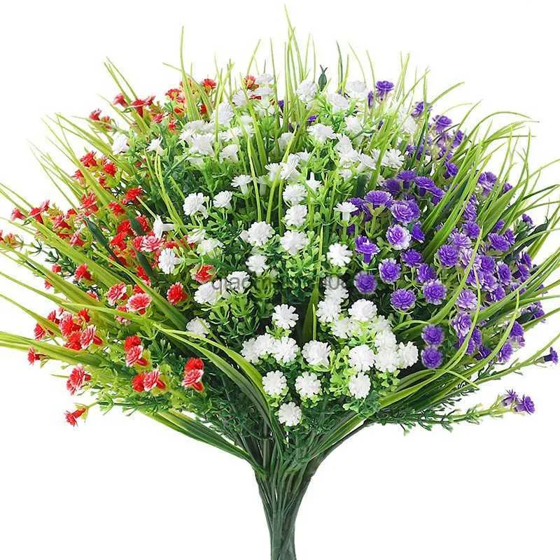 Dekorative Blumen Kränze künstlich gefälschte Plastikgrüne Pflanzen UV resistent für Hochzeit Innenhäuser Küchendekor Gartendekoration Outdoor HKD230818