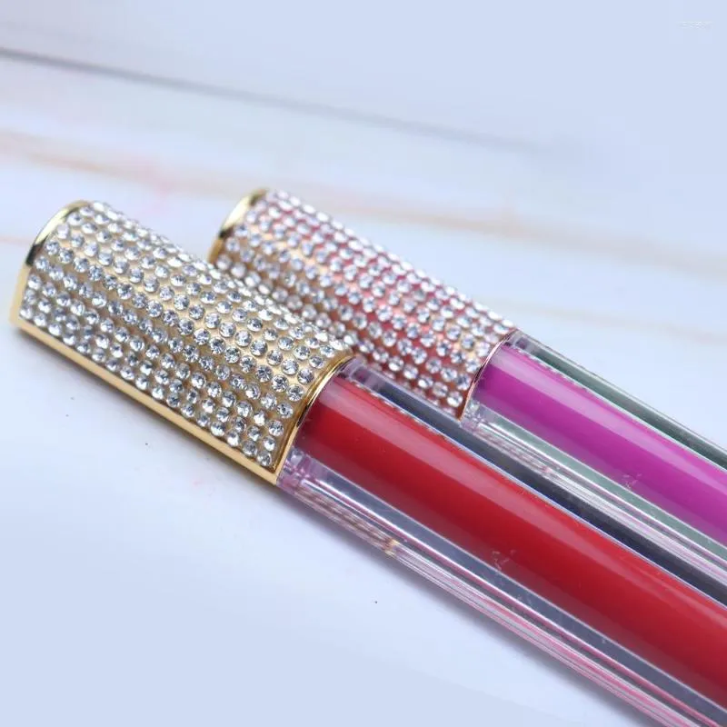 Lip Gloss 34 Color Cute Diamond Tube Lipgloss Wholesale Nude Glitter Glossy Custom Logo Makeup Vegan Private Label