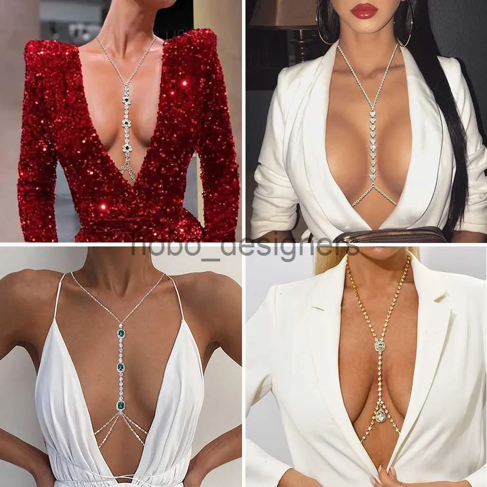 Sexy Rhinestone Chains Chest Chain Harness Waist Chain Breast