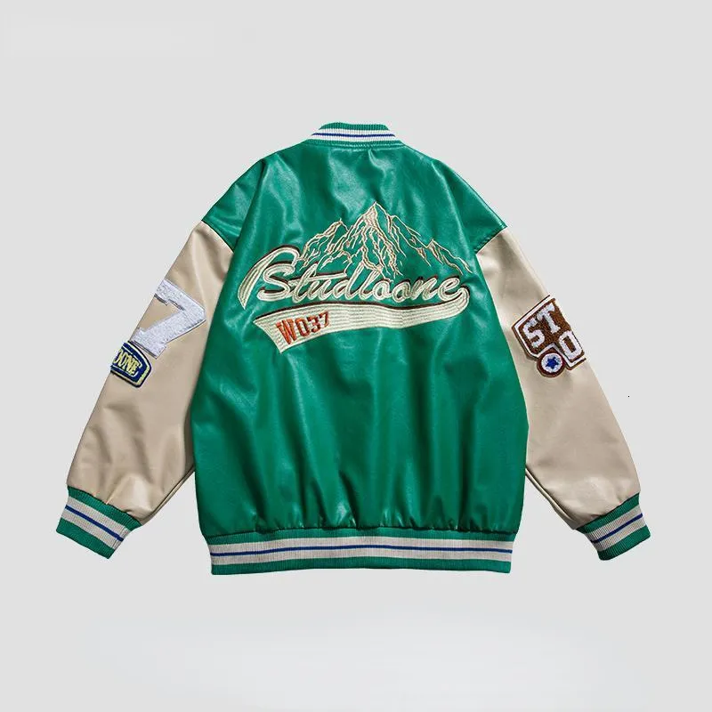 Herrenjacken Amerikaner 90er Retro Leder Bomber Jacke Herum Herbst