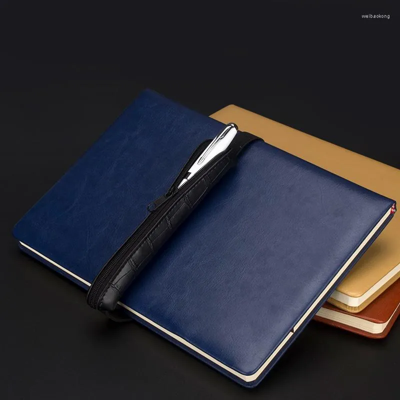 Notebook Pen Case Business Luxury Leather Pencil Fountain Storage voor enkele kantoorschoolbenodigdheden