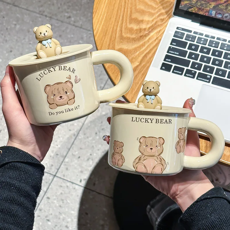 Den senaste 11.4oz Bear Ceramic Coffee Mug, många stilar väljer, stöder anpassning av alla logotyp