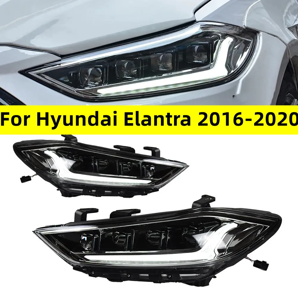 مجموعة مصباح LED لضوء الرأس لـ Hyundai Elantra 20 16-20 20 مصابيح الأمامية الأمامية الأمامية الإشارة الإشارة الإشارة