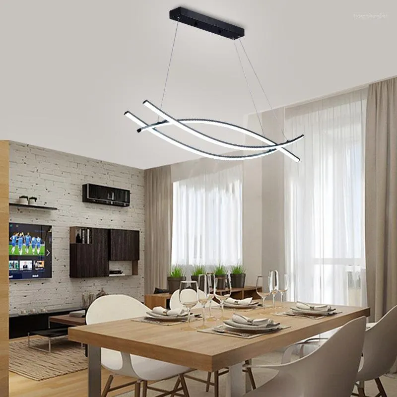 Hanglampen moderne minimalistische eetkamer kroonluchter levende creatieve el receptie studio plafond lampledstrip licht