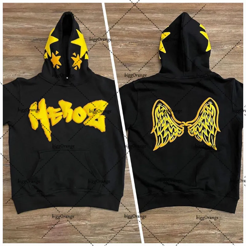 Kadın Hoodies Sweatshirts 3d Mektup Kanatları Köpük Gevşek Külot Hoodie Kadınlar Yüksek Sokak Hip-Hop Giyim Retro Harajuku Günlük Büyük Boy