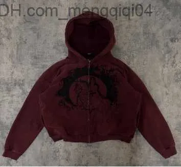Mens Hoodies Sweatshirts New Fashion Letter Printing Zipper Long Sleeve Womens Sports Hoodie Y2K Harajuku Street Casual Vintage Garbage Gothic Couple Jacket From 8 95 DHgate