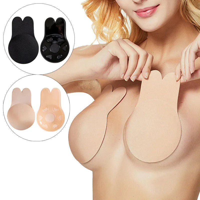 Adhesive bra strapless sticky silicone bra push up invisible reusable backless  bra for women