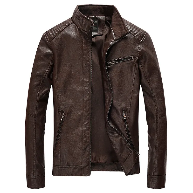 Mejor Precio En A Granel Veste En Cuir PU De Printemps Decontractee Pour Hommes Manteau De Moto En Faux Cuir Slim Fit Envio Gratuito DHgate Moins Cher Que Aigle