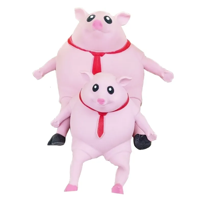 Dekompression Toy Pink Color Cartoon Pig Squishy Fidgets Toy Pinches Squishy Anti-Stress Toy Stress Relief Year Toy Kids Gifts 230817