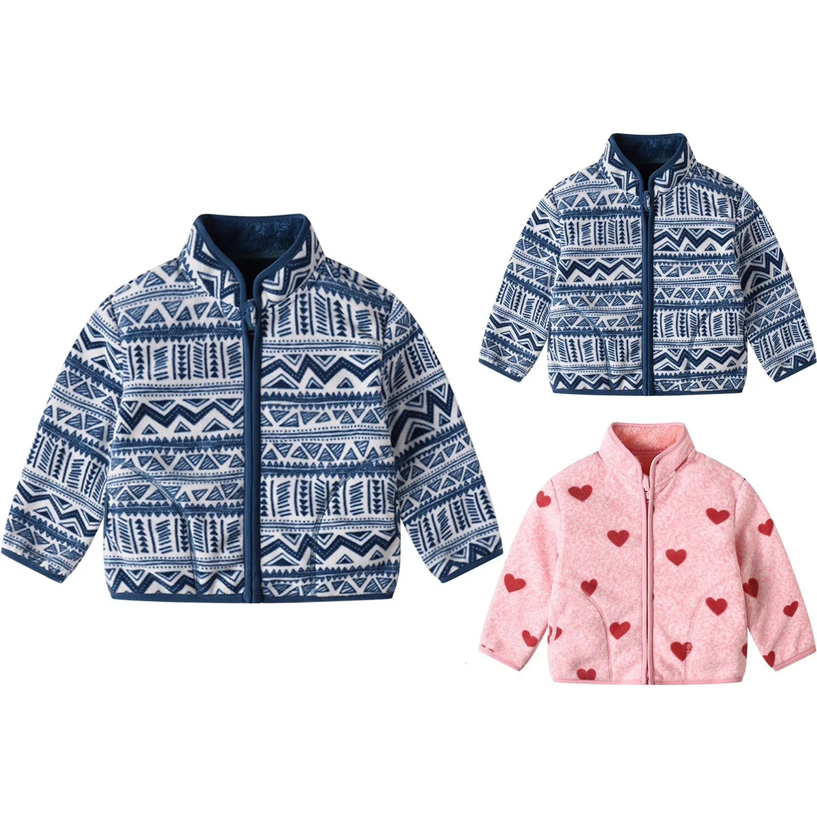 Jackets Kids Baby Warm Girls Boys Cartoon Winter Fleece Sweatshirt Coats 230818