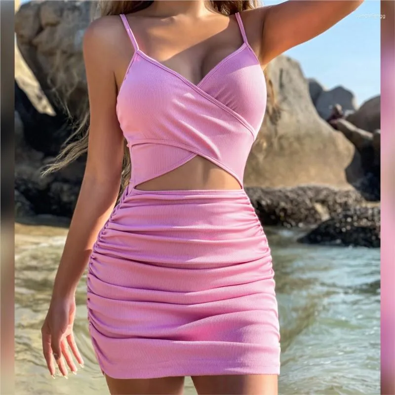 Menas de banho feminina Kaftan Beach Dress Bikini, estilo coreano Mulheres maiô 2023 fadies BRACES HOLO TAPELO DE SPANDEX SOLID