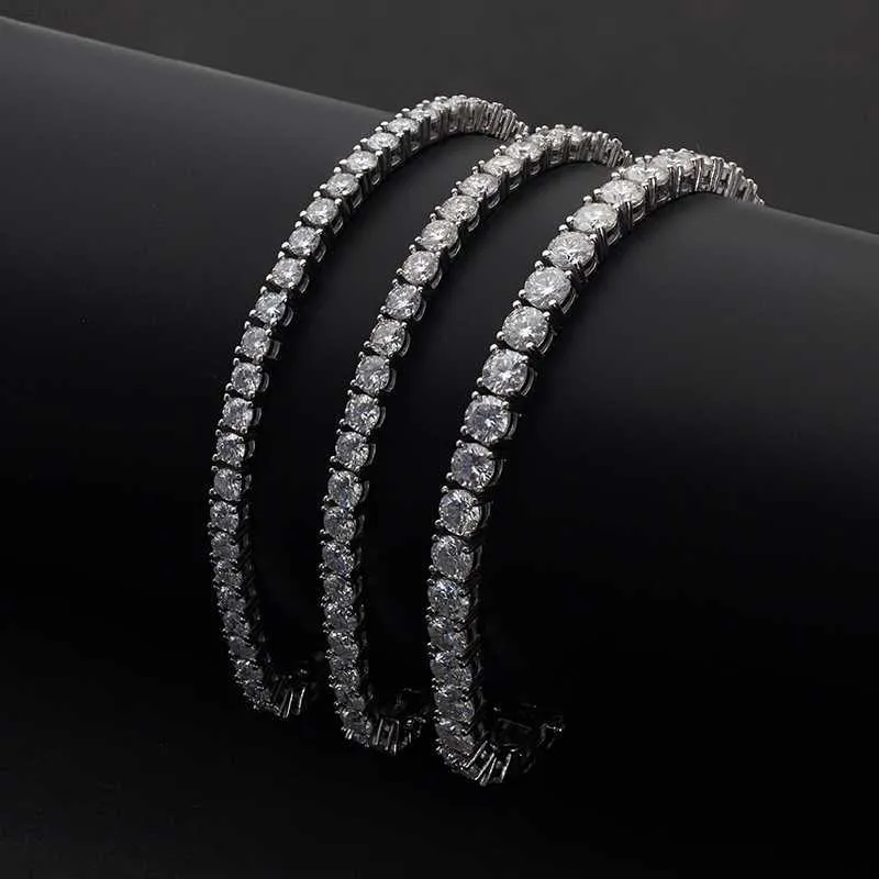 Iced 3mm zilver 925 Moissanite Tennis Bracelet