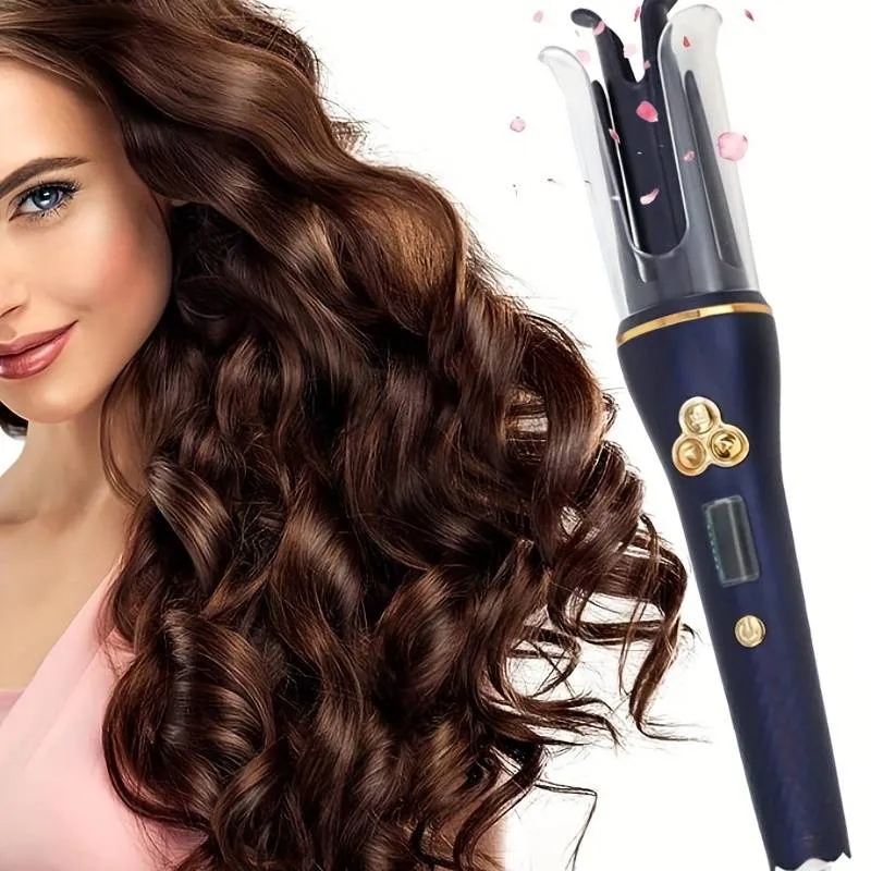 32mm de haste de curling automática portátil recarregável a onda de onda corporal gabinete de cabelo preguiçoso Varinha de curling