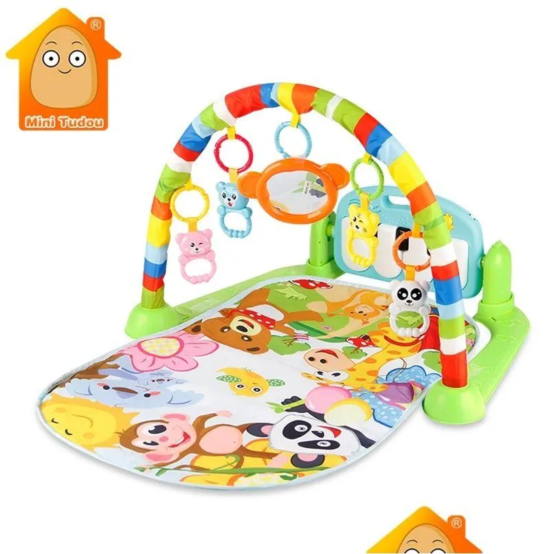 Spela Mats Baby Gym Tapis Puzzles Mat Education Rack Toys Musik med Piano Tangentboard Spädbarn Fitness Mattan Present For Kids 210827 Drop DHFP1