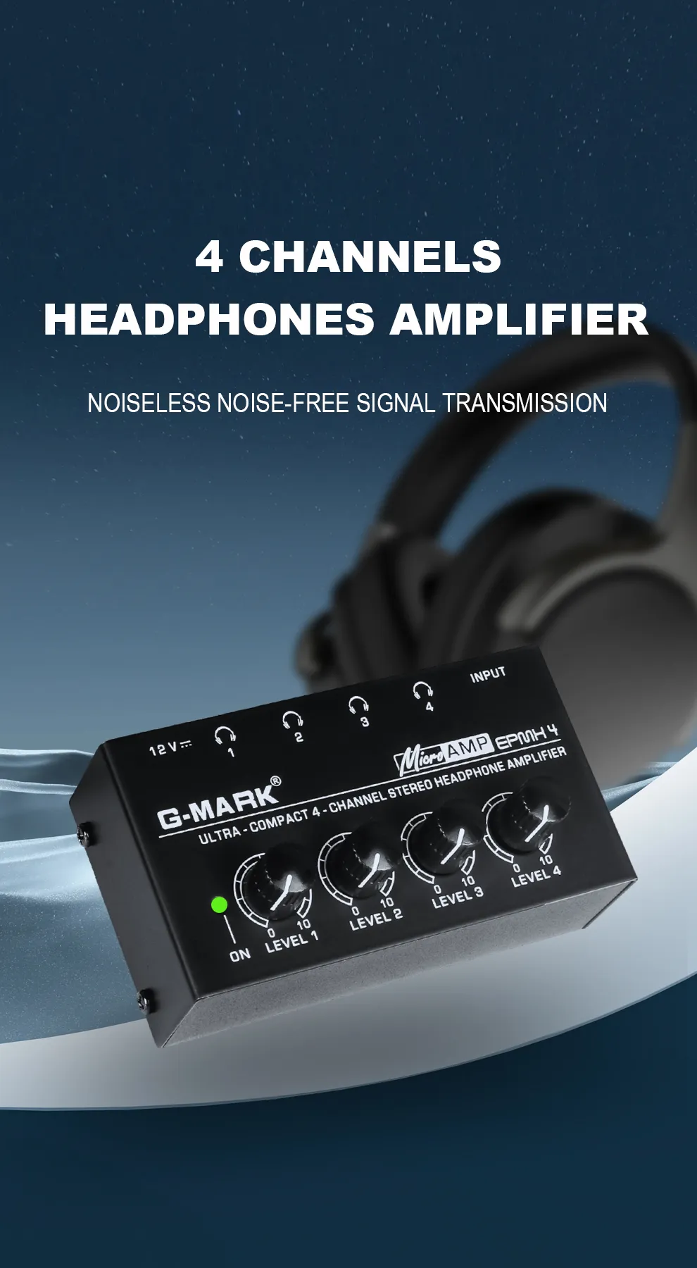 Neoteck Amplificador Auriculares 3.5mm Amplificador de Auriculares