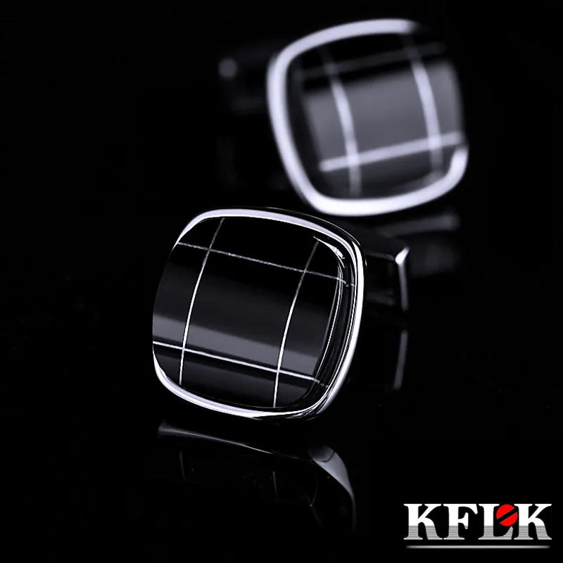 Манжеты Links KFLK Ювелирные ювелирные рубашка заполочка для Mens Brand Black Cuff Linc