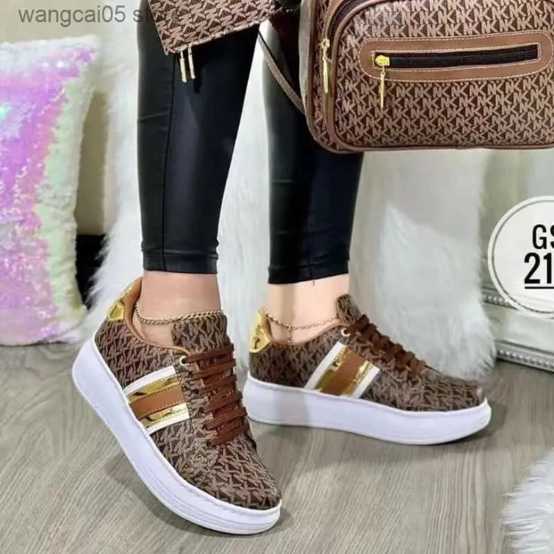 Dress Shoes Middle-aged and Elderly Mothers Sports and Leisure Shoes for Women Lace Up Sports Shoes Women's 2023 New Letter Casual Shoes T230818