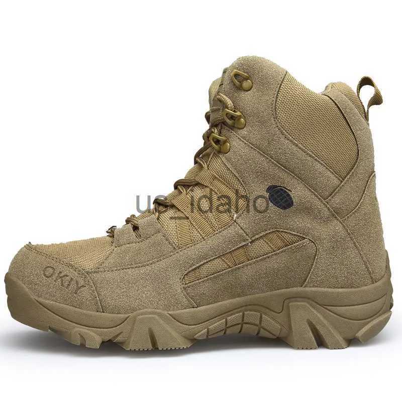 Scarpe di sicurezza degli stivali arrampicarsi con scarpe da trekking caviglia maschi stivali da esterno uomini stivali tattici stivali da uomo deserto militare lavoro impermeabile j230818