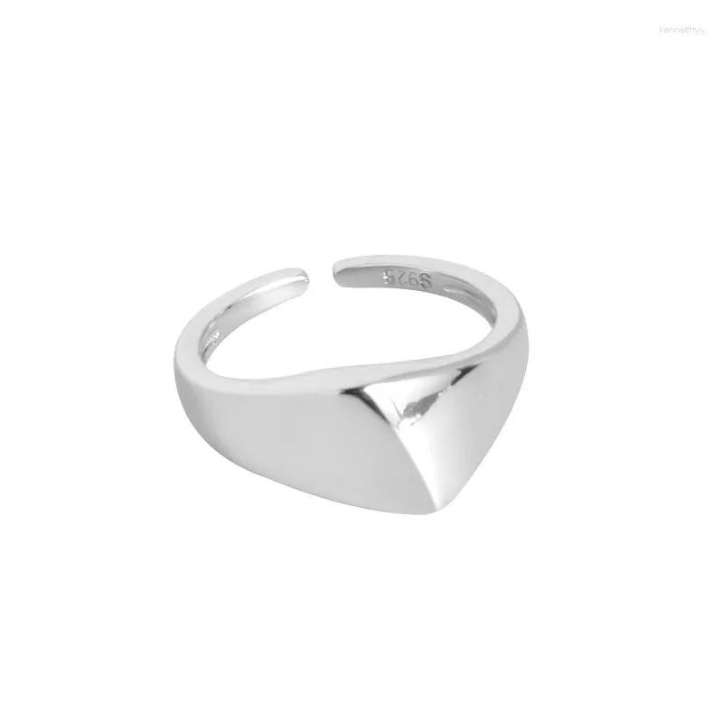 Triângulo da junta versátil de luxo simples do design de cluster 925 anel de prata esterlina para mulheres