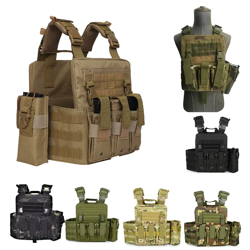 Taktische Molle Vest Outdoor Sports Airsoft Gear Molle Beutel Beutel Camouflage Combat Assault Leichnam Protektor Brust Rig Nr. 036