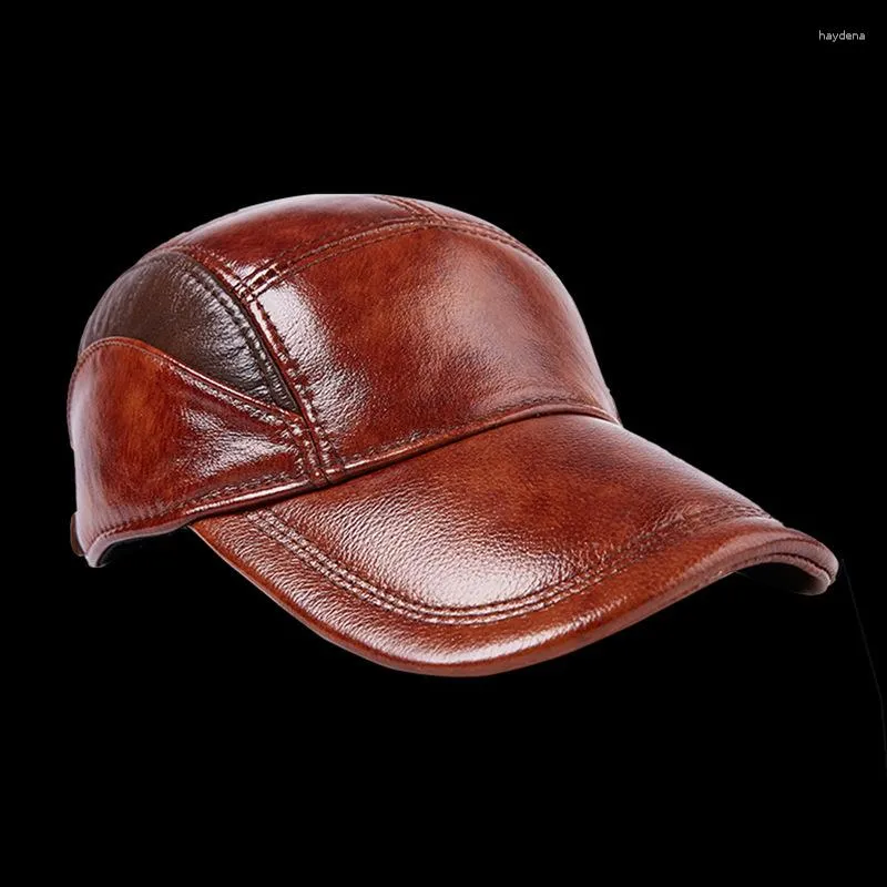 Bérets en cuir chapeau masculin 2023 Men de style vache de base