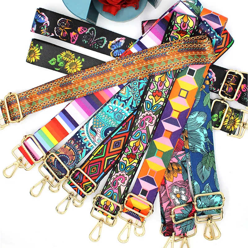 Väskdelar Tillbehör Nyloncotton Strap Women Colored Straps For Crossbody Messenger Shoulder justerbara bälten Handväska 230817