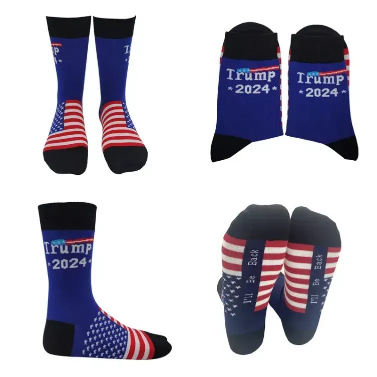 Trump 2024 Socks Party Forniture Elezioni americane Tornerò Funny Sock Men and Women Cotton Stockings Nuovo
