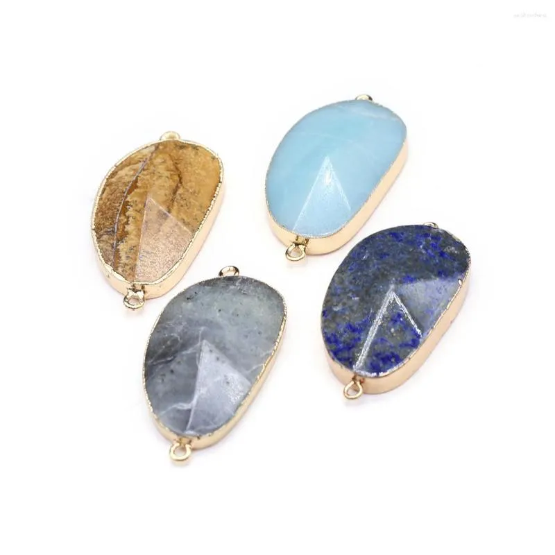 Pendant Necklaces 3 Pcs Irregular Shape Random Faceted Healing Natural Crystal Connectors Agate Charms For Making Jewelry Necklace Gift