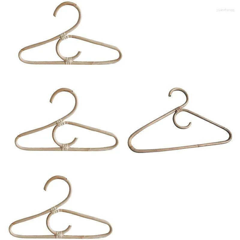 Hangers 1X Rattan Clothes Hanger Style Garments Organizer Rack Adult & 3Pcs Kids