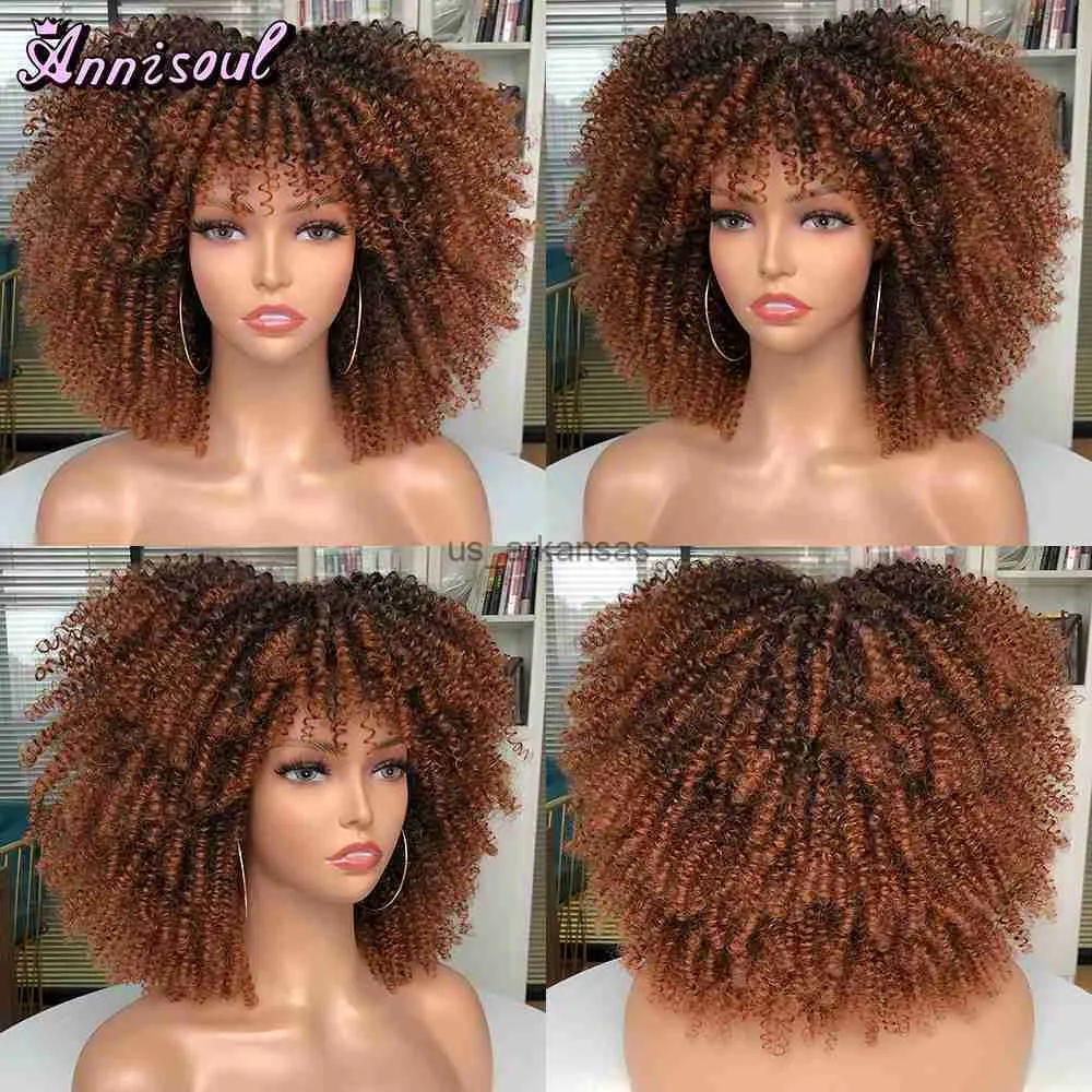 Court Coiffure Afro Crépue Bouclée Perruque Pour Femme Synthétique