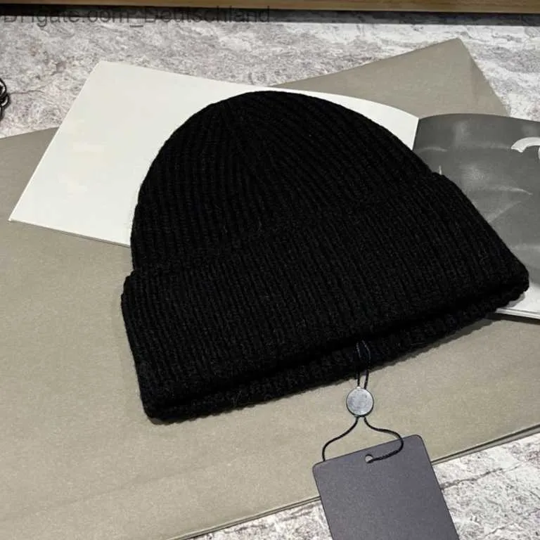 Mütze/Schädelkappen Wolle Strick Beanie Hut handgefertigte Männer Damen warme Winterschädelkappen Schwarz Z230818