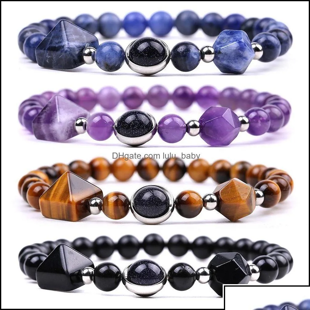 Positive energy - set of 3 man bracelet made of natural stones KULKA MAN