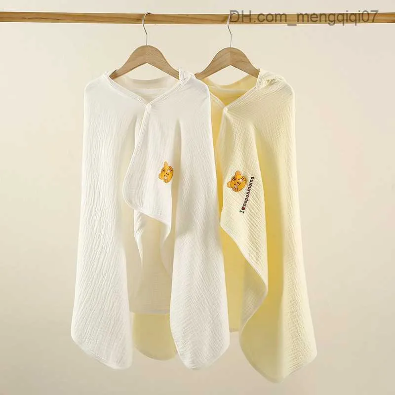 Serviettes Robes Bébé écharpes chapeaux serviettes à capuchon nouveau-né coton gaze serviettes de bain absorbant doux et mignon serviette de bain produits Z230819