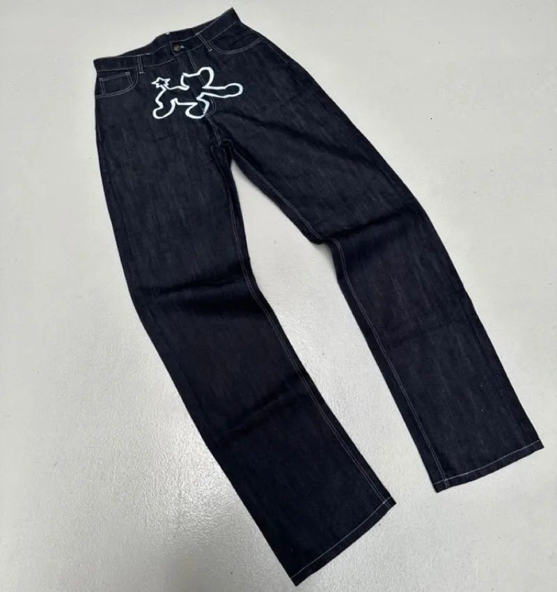 Herenjeans y2k heren jeans streetwear 2000s Harajuku hiphop gothic bedrukt patroon baggy jeans Amerikaans punk high taille wijd been broek 230817