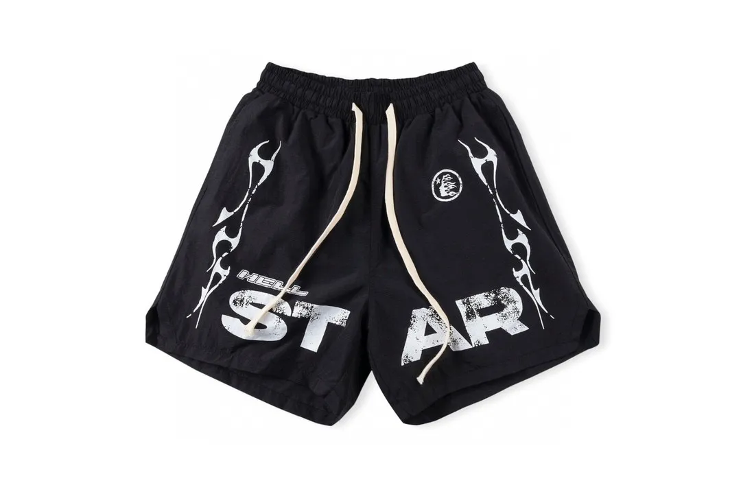 Shorts Designer maschile Short Brand Brand Hellstar Trackuit Shorts Ins High Street Coppia da donna coppia corta Hip Hop Streetwear Hell Star Seaside Fashion Short 3850 3850