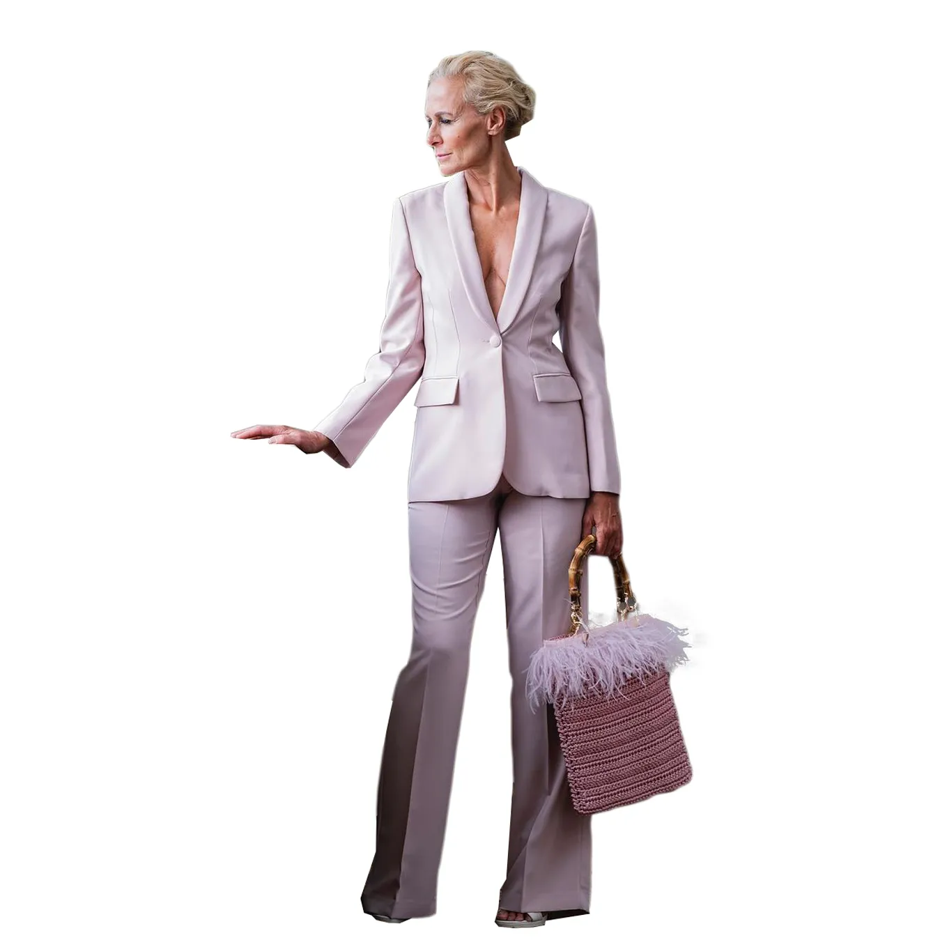 Élégants Smoking De Mariage Pour Femmes Violettes: Ensembles De