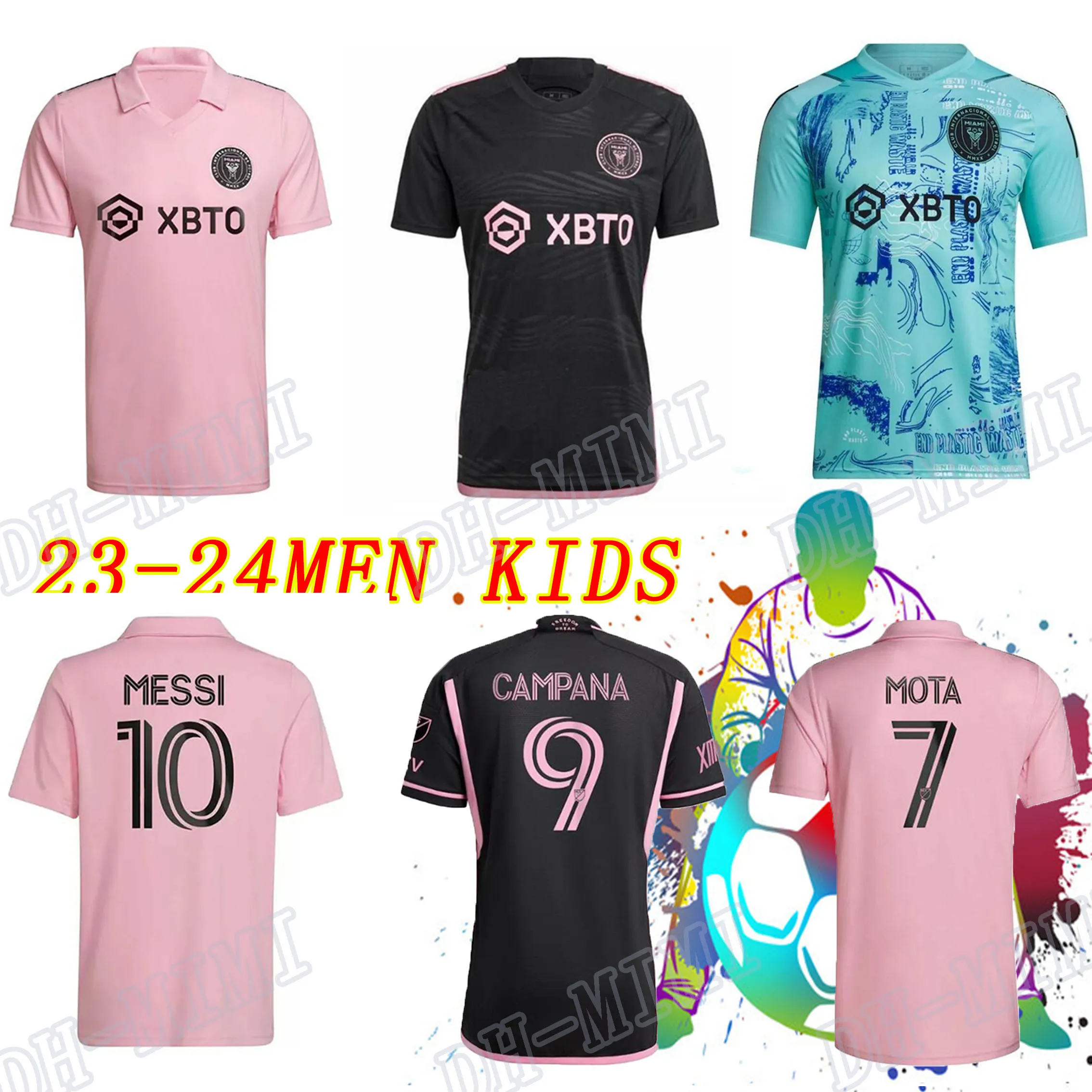 2023 2024 Inter Miami Soccer Jerseys Cf Matuidi Higuain Campana Yedlin Beckham MLS 23 24 Football Messis Home Away Shirt Men Kids Kids