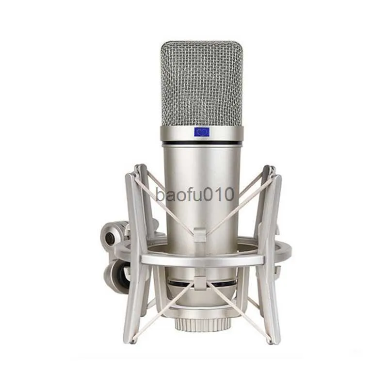 Microphones Metal Professional Condenser Microphone U87 Studio Microphone For Computer Gaming Recording Singing Podcast Sound Card YouTube HKD230818