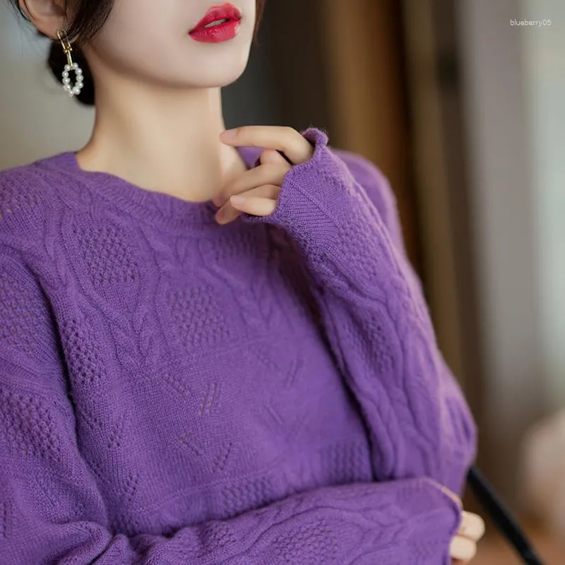 Женские свитера Pure Wool свитер весна и летний пуловер с длинными рукавами