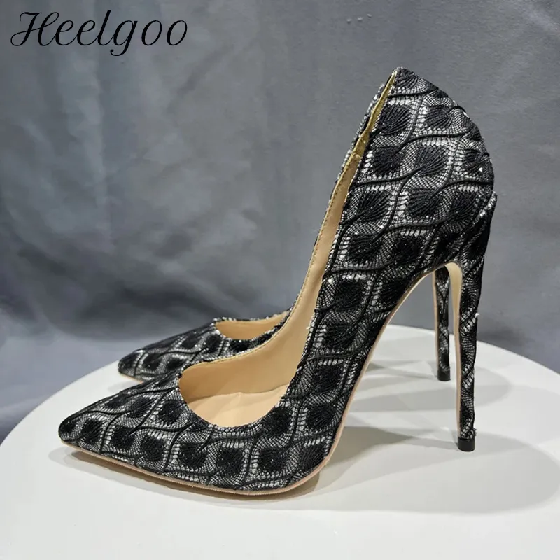 Heelgoo Black Lace Fabric Stiletto Pumps Elegant Pointy Toe High Heel Pointy Dress Shoes For Women Comfortable Slip Ons Perfect For Weddings And Parties Style 230817 From Qiyue09 85.04 DHgate.Com