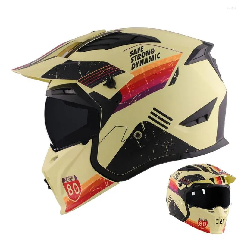 オートバイヘルメットオフロードレーシングヘルメットドット承認モジュラーフルフェイスモトクロスモーターバイクダートバイクオープンカペセートモト