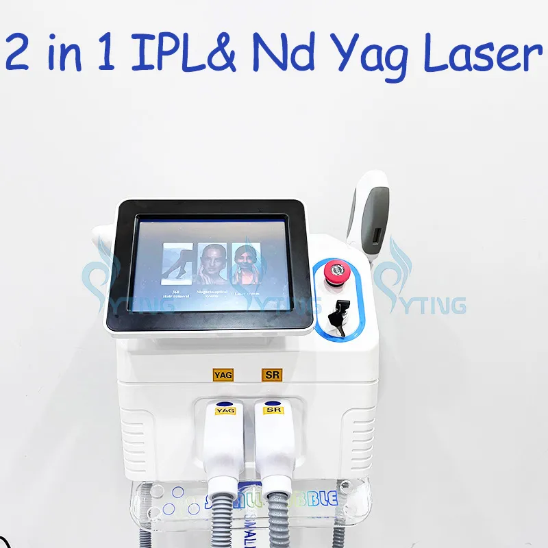 Machine d'épilation au Laser 2 en 1, traitement de l'acné IPL, rajeunissement de la peau, Machine de détatouage Nd Yag Lazer