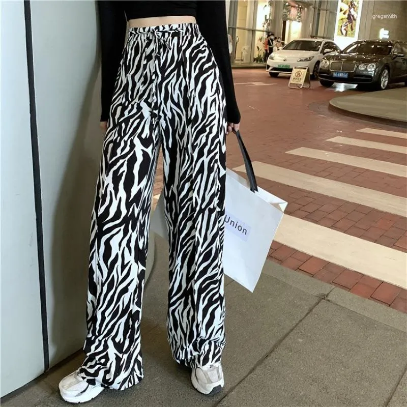 Pantalon féminin 2023 Summer Zebra Imprimé large jambe Y2k pantalon sexy