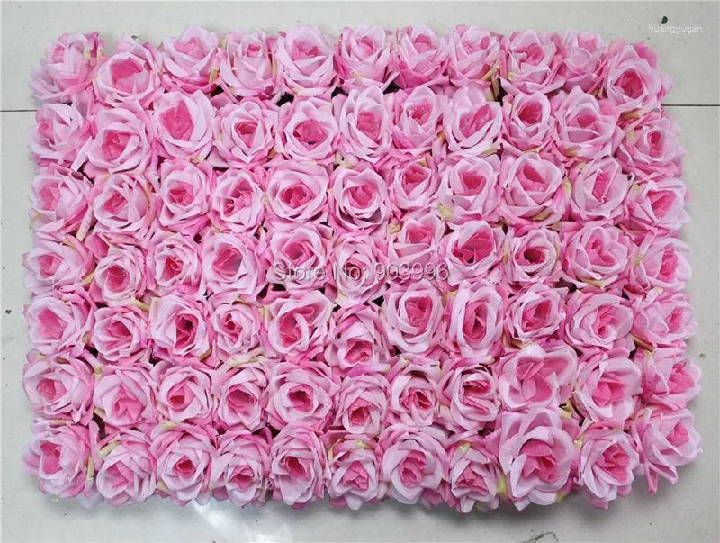 Dekoracyjne kwiaty spr ems darmowe różowe 60 40 cm sztuczny jedwabny jedwabny kwiat róży ściana ślubna trawnik/filar dekoracja rynku domowego