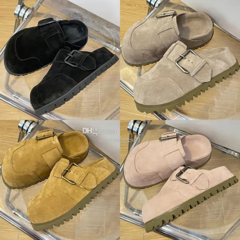 Suede dames slippers luxe designer schoenen mode comfortabel platform schoenen lambskine loafers outdoor klassieke niet-slip casual schoenen nieuwe ademende platte schoenen