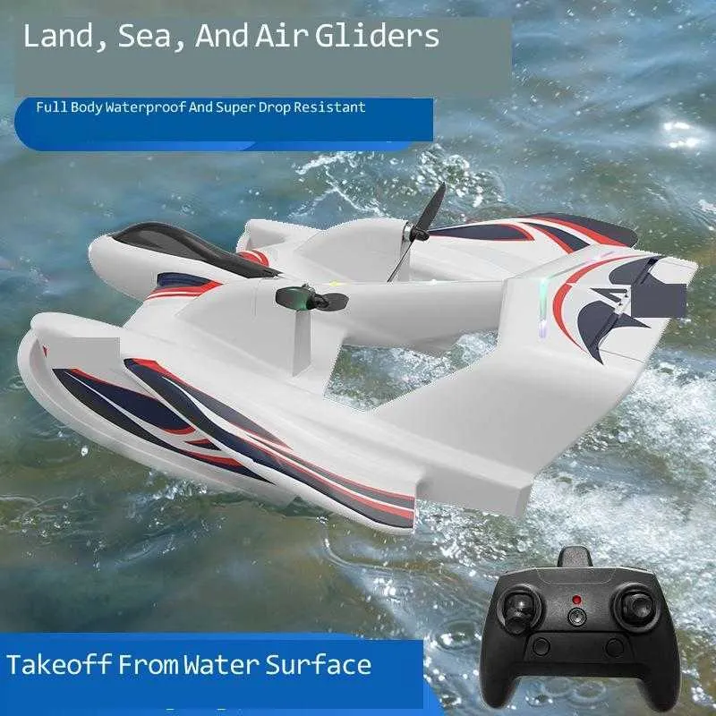 YF350 Vattentät havsland och luftfjärrkontroll Fixad vinge Glider Model Water Takeoff Fighter Toy