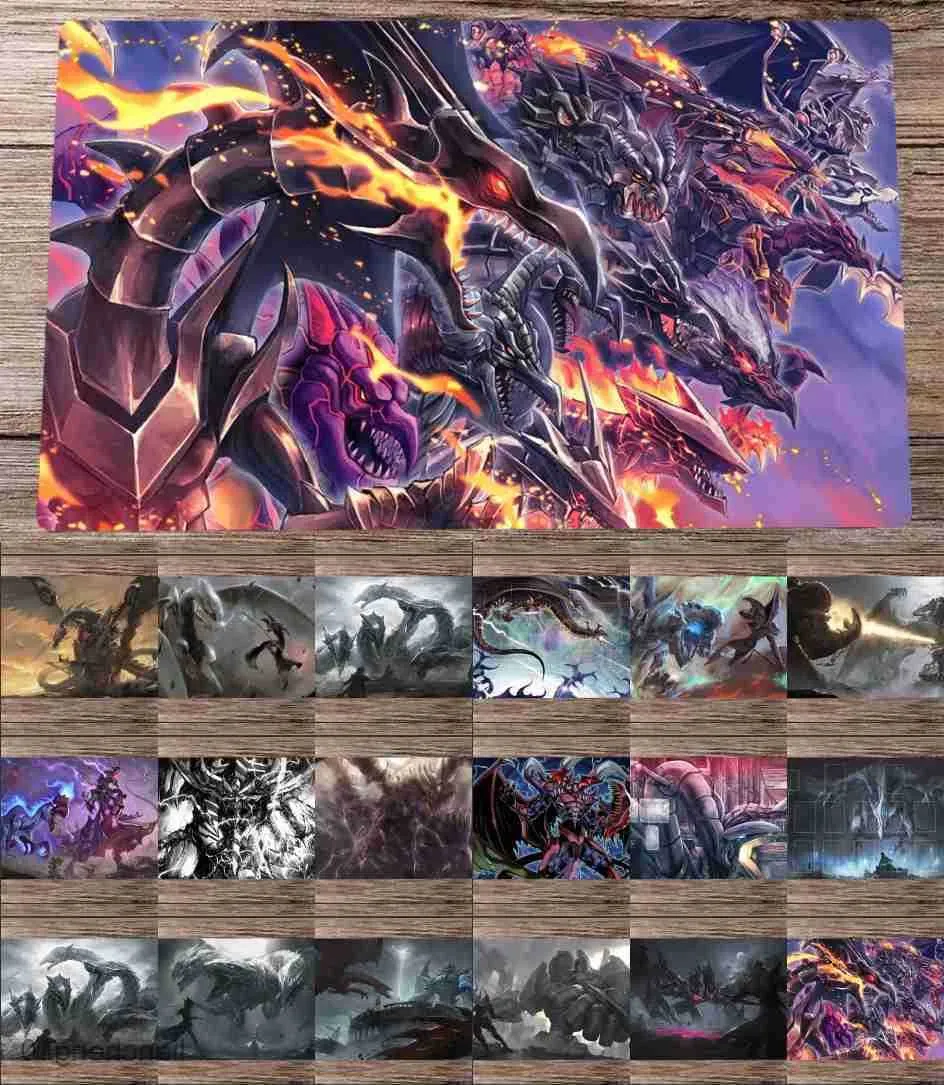 Mus kuddar handled yugioh playmat röda ögon svart ultimat dirigent tyranno handelskort spel matta anime mus pad 60x35cm r230818